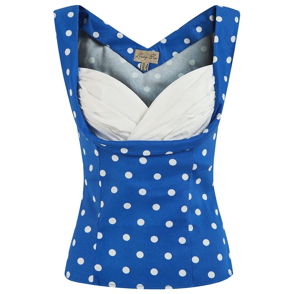 Rockabilly Blue and White Top BNWOT 22